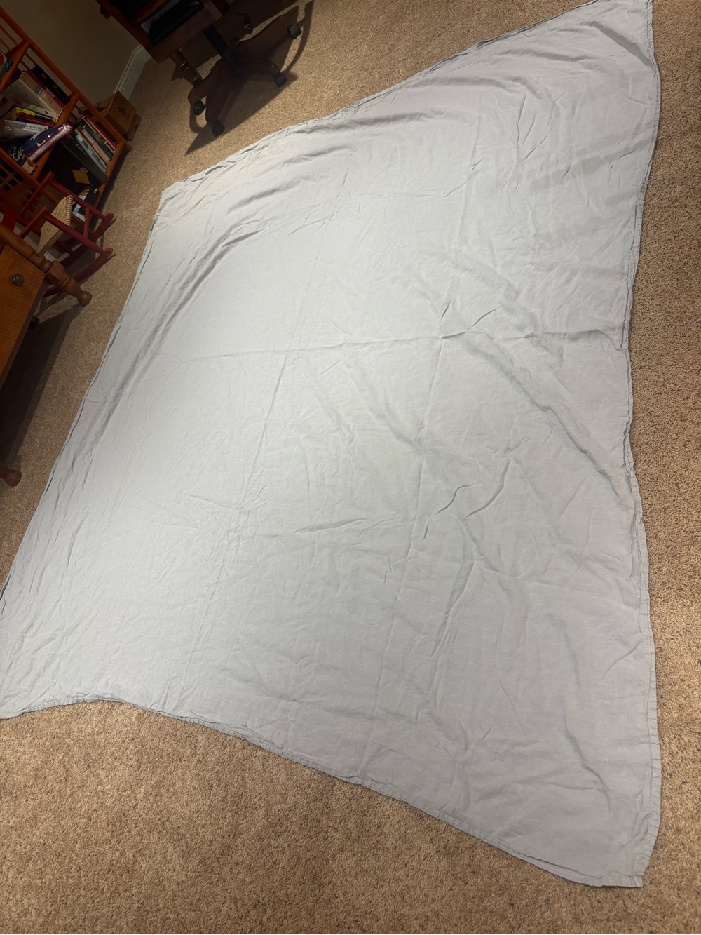 Parachute 100% Linen Gray Flat Top Sheet Full/Queen Breathable Coastal Style
